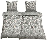 Birsppy Leonado-Vicenti Fleece Bettwäsche 135x200 cm 80x80 cm 4teilig Schnee EIS Kristalle Warme Garnitur Winter Set Bezug Kissen mit Reißverschluss