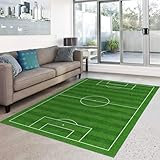 HOSIMA Fußballfeld Teppich - Weiche Rutschfeste Kurzflorige Bodenmatte für Schlafzimmer, Waschbar (160 * 120)