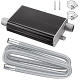 Abgasrohrschalldämpfer, mit 300 cm Abgasschlauch + 2 × Klemmen und Schrauben, Hitzebeständig und Langlebig, Starke Geräuschreduktion, Geeignet für Generatoren und Autos (Schwarz, Einheitsgröße)