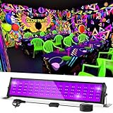 NATPOW 72W UV Bar Schwarzlichtlampe, LED Schwarzlicht mit Stecker, Wasserdicht Schwarzlichtlampe Fluoreszenz Blacklight Partylicht für Halloween Aquarium Bar Neonfarben Disco(1 Pack)