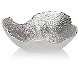 com-four® Deko-Schale aus Metall - Dekorative Design-Schüssel für Zuhause - Moderne Schale für Tischdeko, Obstschale, Servierplatte [Auswahl variiert] (rund)