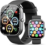 Smartwatch für Herren Damen, 4,9 cm Smartwatches Anrufe annehmen/tätigen, Fitnessuhr mit Herzfrequenz/Schlafmonitor, 100+ Sport Activity Tracker Schrittzähler, IP68 Wasserdicht Fitness Tracker für