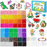 CGBOOM Bügelperlen Set, 5200 Bügelperlen 5 MM Bügelperlen groß Steckperlen mit Bügelperlen Platten Komplette Bügelperlen Set Weihnachten Geburtstag Geschenk für Kinder