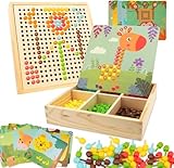 Fosoloni mosaik bastelset kinder，Mosaik Steckspiel, Farbe Steckspiel Mosaik Pegboard Gabelungen,für Kinder ab 2 3 4 5 Jahre，Kreatives Pädagogisches Lernspielzeug & Malen