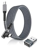 Winkel USB C zu Typ C Kabel 3M mit USB A Adapter,90 Grad USBC Schnellladekabel 100W PD Ladekabel für iPhone 15 Max,MacBook Mac Air 4 5 6,iPad Pro,Samsung Galaxy S24 S23 Plus Ultra A54 Tab S9 S8 A9 A8