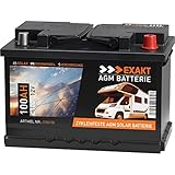 EXAKT AGM Batterie 100Ah 12V Solarbatterie Wohnmobilbatterie Bootsbatterie Camping Versorgungsbatterie