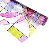 Fenster-Sichtschutzfolie, Privatsphäre Nicht klebende Milchglasfolie Fensteraufkleber Selbststatisch Haftende Dekorative s(60x200cm)