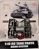 RC Panzer Motoren Set, langer Schaft inkl. Metallgetriebe für 1:16 Henglong Torro Es-Toys und Amewi RC Panzer