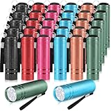 Glooglitter Mini-Taschenlampen, Aluminium-LED-Taschenlampen mit Umhängeband, verschiedene Farben, Taschenlampen für Kinder, Nachtlesen, Hurricane, Notfallbedarf, Radfahren, Camping, 36 Stück