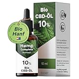 Bio CBD Öl 10% Vollspektrum - Bio Hanf CBD Tropfen mit...