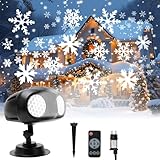 RANJIMA Schneeflocken Projektor, Projektor Weihnachten Aussen, LED Projektionslampe mit Fernbedienung, IP65 Wasserdicht Weihnachts Projektor Außen für Garten Weihnachten Hochzeit Party Dekorationen
