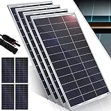 KESSER® Solarpanel 4er Set Monokristallin Solarmodul Solarpanel - 180W 18 V für 12 V Batterien, Photovoltaik - Solarzelle Solaranlage PV-Anlage Solar für Wohnwagen, Camping, Balkon, Gartenhäuser