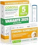 Lyher – NEUE Variante 5 x 1er Corona Schnelltest für Zuhause COVID 19 Antigen Rapid Test Swab Selbsttest. Geprüft für neuen 2025-Varianten. Sensibilität 100% bei hoher Viruslast