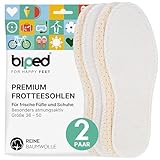 biped 2 Paar Barfußsohlen - Frottee Einlegesohlen aus 100% Baumwolle und weicher Latex Dämpfung - Schuheinlagen gegen Fußgeruch und Bakterien z1016(45)
