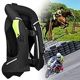 SUNWEII Motorradjacke, Motorrad Airnest Airbag Weste, Airbag Jacken Weste Motocross für Racing Riding Airbag System Protector,Black-M