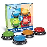 Learning Resources Lichter und Geräusche Summer (4 Stück), buzzer mit sound, Antwort-Buzzer für Teamspiele, Spiel und Spaß für Schule und zu Hause, ab 3 Jahren