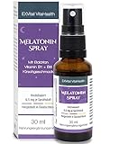 Melatonin Einschlafspray, mit Baldrian & Vitamin B1+ B6-0,5 mg liquid Melatonin pro Sprühstoß, natürliches Schlafhormon, 30 ml mit SOFORT EFFEKT- Ohne Alkohol, Hochdosiert & Made in Germany