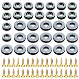 HOTUT 32 Stück Teflongleiter zum Schrauben, Ø 19mm/25 mm (Rund) Teppichgleiter PTFE mit 32 Stück Edelstahlschrauben, Möbelgleiter für Schwere Möbel und Stühle, Möbelschieber für Teppich, Boden