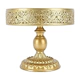 Gold Tortenständer, Dekorativer Tortenständer aus Metall, Rund Wunderschön Dessert Display Ständer Tablett, Dessert Display für Geburtstagsfeier, Hochzeit, Nachmittagstee (10 inch)