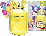 Trendario Helium Balloon Gas, Helium Gasflasche für bis zu 30 Ballons, Ballongas Helliumgasflasche klein to go