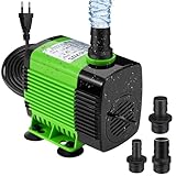 Aceshop Wasserpumpe Tauchpumpe, 2800L/H 50W Ultra Leise Wasserpumpe Mini Wasserpumpe Aquariumpump mit 3 Düsen 10mm/ 14mm / 17mm Aquarium Pumpe Springbrunnenpumpe Klein mit 4 Saugnäpfe, Kabel 1.9m