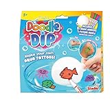 Simba 105953088 Doodle N Dip Tattoos für Kinder - Wasser-Tattoo-Set zum Selber-Machen inkl. Aqua-Mal-Pad & 8 Stifte - Spielzeug für Mädchen und Jungs ab 5 Jahre