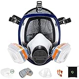 AirGearPro G-750 Atemschutzmaske Vollmaske mit A1P2 Filter | Anti-Beschlag, Anti-Gas, Anti-Staub Maske | Gasmaske Ideal für Lackieren, Holzarbeiten, Bau, Schleifen, Sprühen, Chemikalien, DIY…