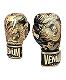 Venum Unisex-Adult Dragon's Flight boksehandsker Boxhandschuhe, Schwarz/Bronze, 16 Oz EU