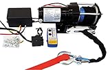 Berger + Schröter | 12V Seilwinde mit Funkfernbedienung, 2722 kg Zugkraft, Synthetikseil 12 m, für Quad, ATV, 4x4 und Nutzfahrzeuge, mit Freilauf, automatischer Bremse & Alu-Seilfenster