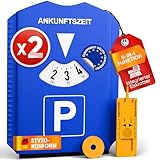 PURAHELP® 5-in-1 Parkscheibe (2 Stück) inkl. Einkaufswagenchip, Reifenprofilmesser und Eiskratzer (StVO konform) - Parkuhr Auto und Motorrad - Parkkarte - Parking disc