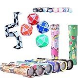 GlibberToy Kindergeburtstag Mitgebsel Gastgeschenke 36 Stück Set,Klassisches Kaleidoskope Kinder und Flummi Planeten Spielzeug,Blöcke Magische Schlange für Jungen Mädchen give aways Partygeschenke