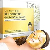 Masken Gesicht, Gold gesichtsmaske beauty set - Premium Hydrogel Sheet Gesichtsmasken für Hautpflege & Schönheit, Feuchtigkeit und Anti-Aging - Kollagen, Hyaluronsäure und 24 Karat Nano Gold