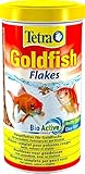 Tetra Goldfish Flakes - Flocken-Fischfutter für alle Goldfische und andere Kaltwasserfische, 1 L Dose