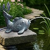 Wasserspeier Solar mit Pumpe – Teichfigur mit Solarpumpe &...