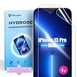 Ployeplo Hydrogel Displayschutzfolie für iPhone 13 Pro Max, 4 Stück HD Hydrogel Folie mit Positionierhilfe, TPU Hochempfindliche Flexible Transparente Kratzfest Schutzfolie