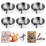 6 Pcs 10 cm Ashtray Aschenbecher Metall Silber Runder Edelstahl Hohes Volumen Groß Set für Balkon,Restaurants,Home,Office
