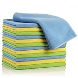Glart Fusselfreie Mikrofaser-Auto-Reinigungstücher, weich, saugfähig und lackschonend, 40 x 40 cm - blau, grün, gelb (15er-Pack)