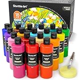 Shuttle Art Acrylfarben Set, 18 Acrylfarben in Flaschen (je...