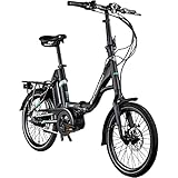 ZÜNDAPP X20 E Bike 20 Zoll Klapprad für Damen und Herren 150-190 cm Bosch Ebike Mittelmotor mit Shimano Nexus 7 Gang Nabenschaltung Elektro Fahrrad 400 Wh Akku Faltrad (45 cm, schwarz/grün)