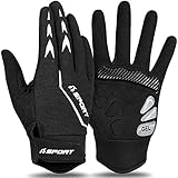 Cevapro Fahrradhandschuhe Herren Damen rutschfeste und stoßdämpfende Mountainbike Handschuhe mit Gel für Radsport Fitness Downhill (Schwarz, L)