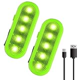 LED Blinklicht Sicherheitslicht USB Aufladbar - 2er Sicherheit Licht Set für Kinder Schulranzen Nachtläufer Bergsteiger Hund Leuchtanhänger mit Clip - Dauerlicht und Blinklicht 3 Modes