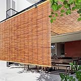 Aussenbereich Bambusrollo Wetterfest Natur Rollo Bambus Vorhang Outdoor Retro Raffrollo Bambus Verdunklungsrollo Für Balkon Türen Fenster Garten Terrasse Breit Sonnenschutz Sichtschutz Außenrollo