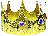 Balinco Krone in Gold | Königskrone | Königin | Crown mit farbigen Rubinen besetzt - das perfekte Accessoire für Ihr Königskostüm