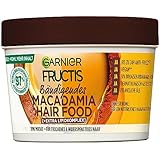 Garnier Macadamia 3in1 Haarmaske für trockenes und widerspenstiges Haar, Leave In für ein natürlich sanftes Haargefühl, Vegane Formel mit natürlichen Inhaltsstoffen, Fructis Hair Food, 1 x 400 ml