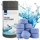 Belko® Chlor MultiTabs 5 in 1, 20 g Multifunktionstablette, langsamlöslich Langzeitdesinfektion Algenvernichtung Trübungsentfernung Chlortablette für Pool Härtestabilisator - ideal für Pools bis 20m³