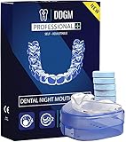 DDGM 2 x Zahnschiene gegen Schnarchen und Zähneknirschen für Bruxismus, für Erwachsene und Erwachsene, Silikon Nacht-Zahn-Abdeckung mit 6 Dental-Tabletten, 2 Größen (groß)