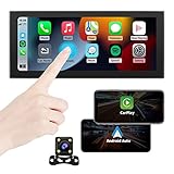 Road Top Wireless Carplay & Android Auto, Wireless Mirroring Portable 8,8 'Touchscreen Auto Radio Empfänger mit Siri, Mikrofon, Bluetooth 5.0, WiFi, FM, GPS Navigation Dash Windschutzscheibe montiert