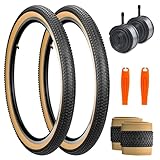 ZUKKA 2er Set Fahrradreifen Faltbarer 24 Zoll Reifen 24x 2.125 Mountainbike-Reifen Mantel 57-507 und 2Pcs 24 Schlauch für Mountainbike, Crusier Bike, Commuter Bike