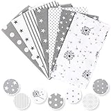 Amilian Baumwollstoff Meterware Stoffe Stoffreste zum Nähen Stoffpaket Paket: 7 Stück je 50 x 80cm für Patchwork 100% Baumwolle DIY Baumwolltuch SET 3