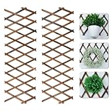 yeesport Expandable Plant Trellis 2 Pcs, Holz Trennwand Pflanzer Gartenzaun 190×30cm- Hölzerne Pflanze Unterstützung Zaun, Langlebig und robust für Kletterpflanzen, Zauberstab Dekoration